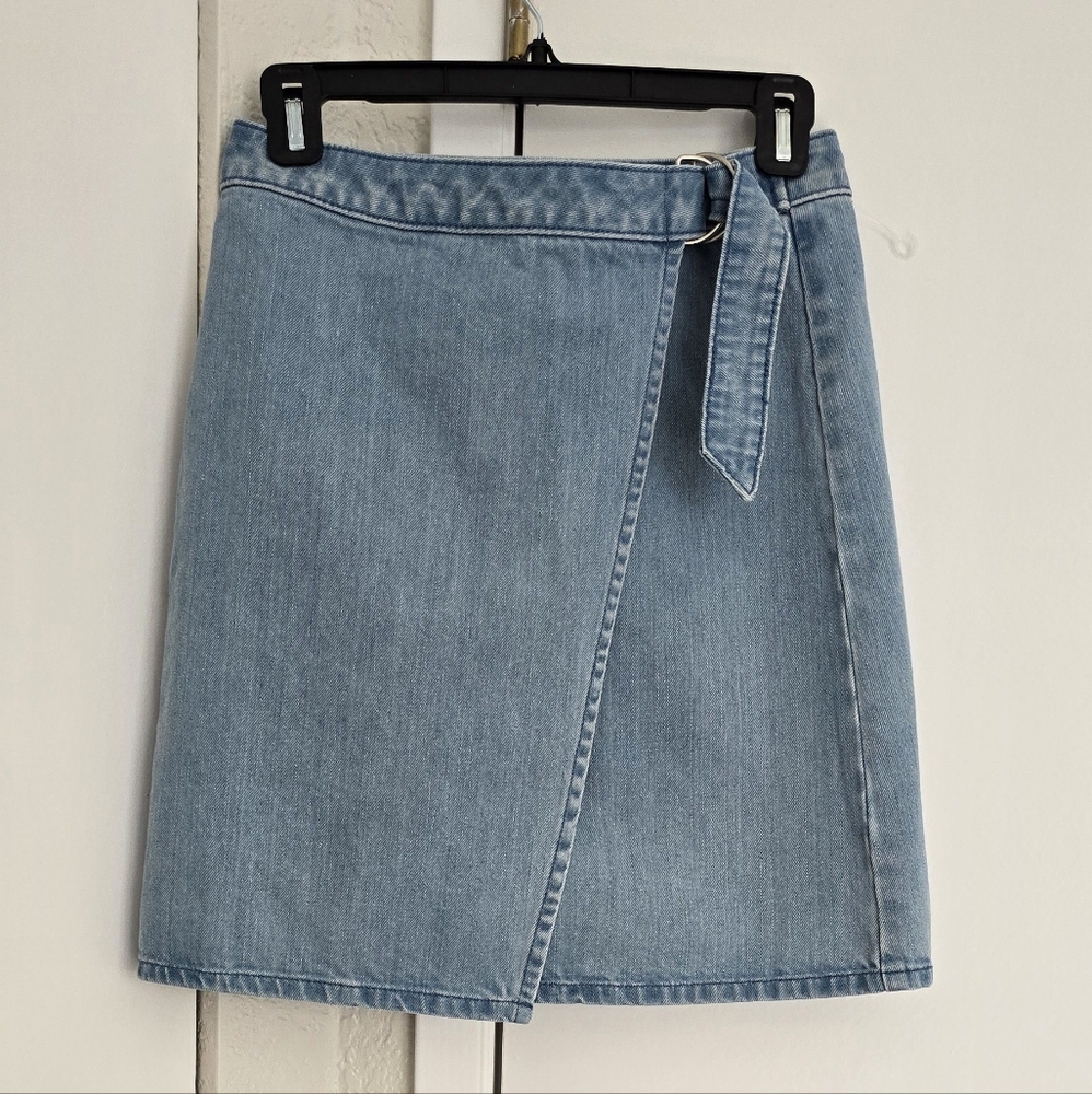 Classic Denim Wrap Skirt